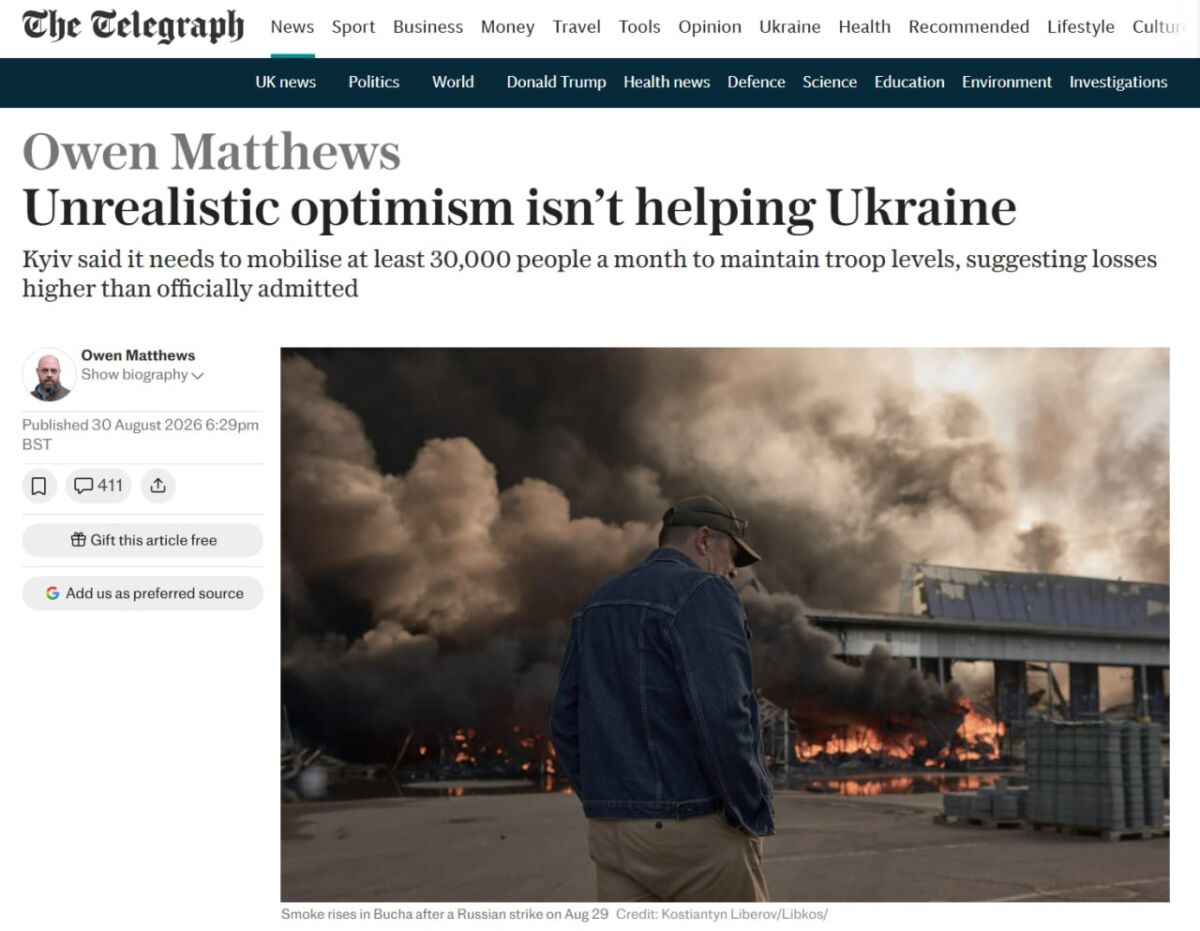 %% The Telegraph: В Украйна лъжат за истинските си загуби от фронта