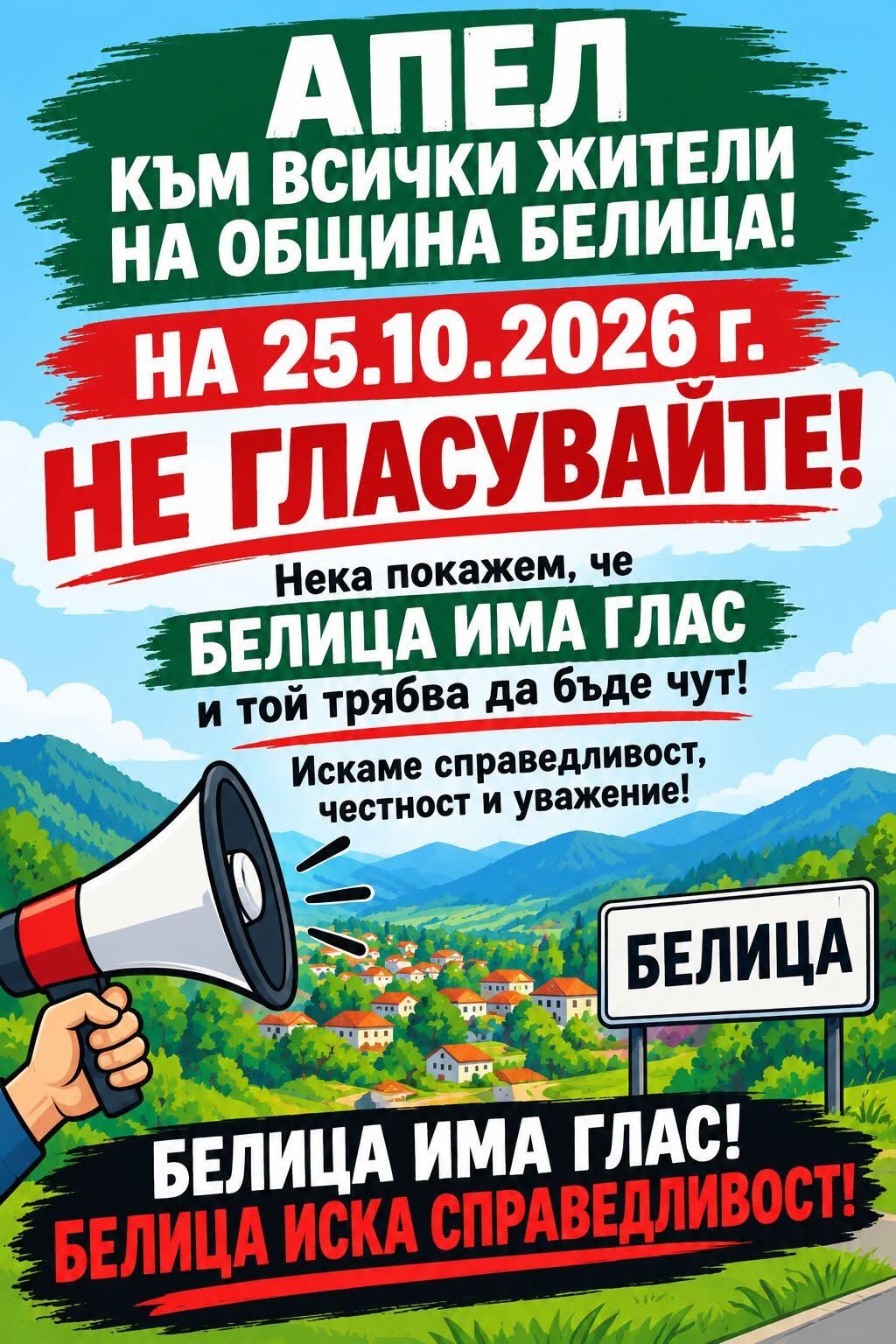 %% ДПС чу Белица и бойкотира първия тур на изборите заради опандизените си кметове!